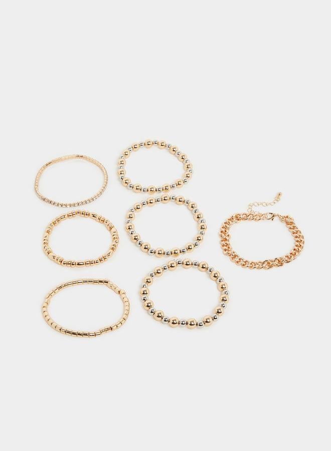 Styli Pack of 7 - Gold Beaded Bracelet - Image 2